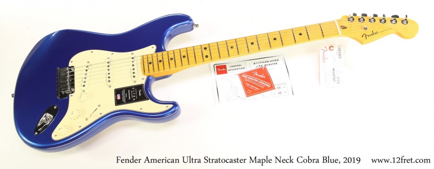 Fender American Ultra Stratocaster Maple Neck Cobra Blue, 2019 Full Front View