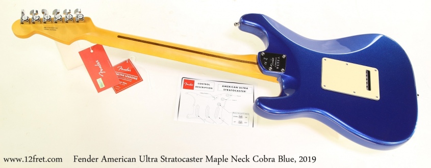 Fender American Ultra Stratocaster Maple Neck Cobra Blue, 2019 Full Rear View