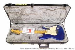 Fender American Ultra Stratocaster Maple Neck Cobra Blue, 2019 Case Open View