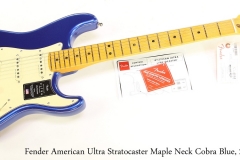 Fender American Ultra Stratocaster Maple Neck Cobra Blue, 2019 Full Front View