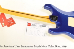 Fender American Ultra Stratocaster Maple Neck Cobra Blue, 2019 Full Rear View