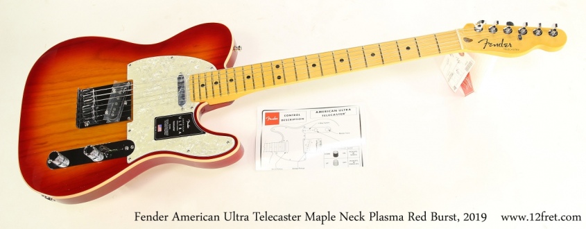 Fender American Ultra Telecaster Maple Neck Plasma Red Burst, 2019 Full Front View