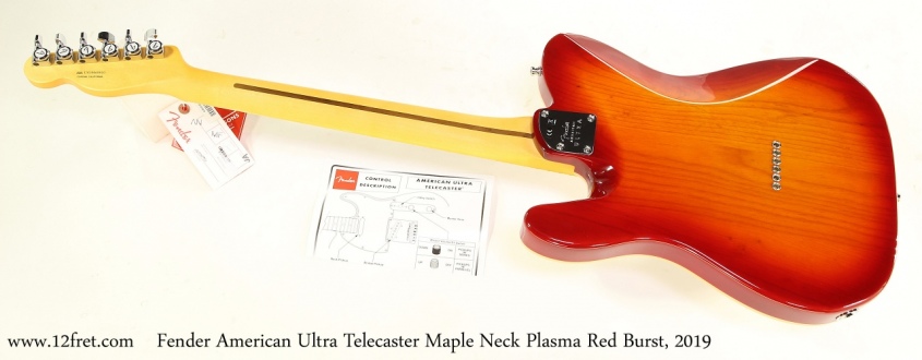 Fender American Ultra Telecaster Maple Neck Plasma Red Burst, 2019 Full Rear View