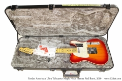 Fender American Ultra Telecaster Maple Neck Plasma Red Burst, 2019 Case Open View