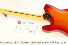 Fender American Ultra Telecaster Maple Neck Plasma Red Burst, 2019 Full Rear View