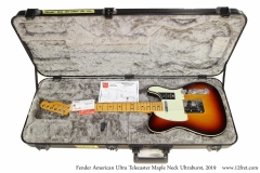 Fender American Ultra Telecaster Maple Neck Ultraburst, 2019 Case Open View