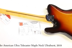 Fender American Ultra Telecaster Maple Neck Ultraburst, 2019 Full Rear View