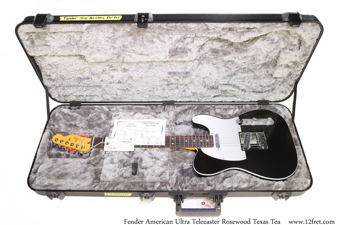 Fender American Ultra Telecaster Rosewood Texas Tea Case Open View