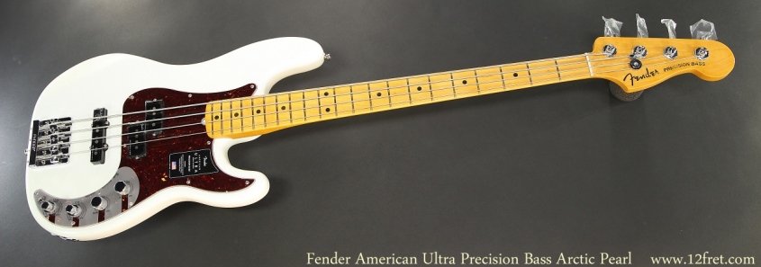 Fender American Ultra Precision Bass Arctic Pearl Full Front View