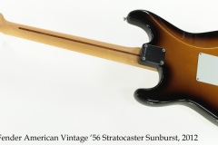 Fender American Vintage '56 Stratocaster Sunburst, 2012 Full Rear View