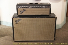 Fender Bandmaster Blackface Head and Cabinet, 1964   Full Front View