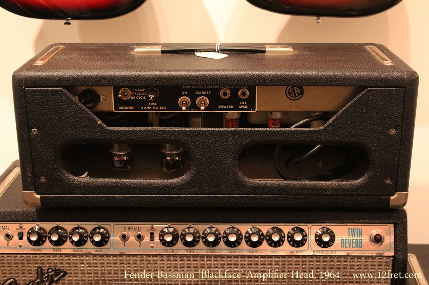 Fender Bassman 'Blackface' Amplifier Head, 1964 Full Rear View