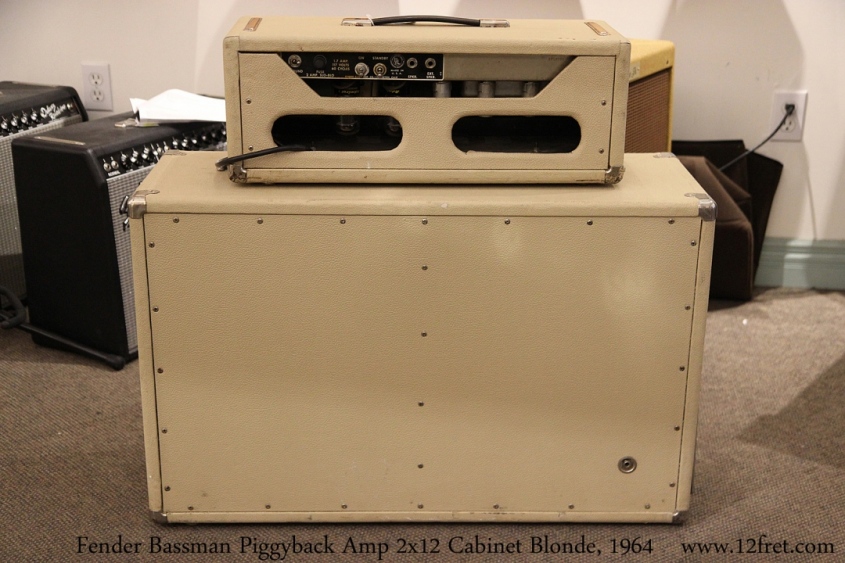 Fender Bassman Piggyback Amp 2x12 Cabinet Blonde, 1964 Full Rear View