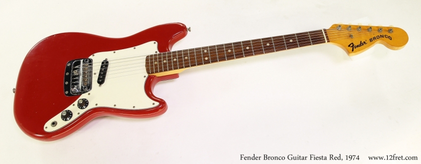 Fender Bronco Guitar Fiesta Red, 1974 Full Front View