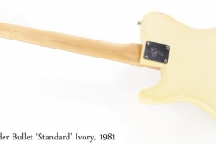 Fender Bullet 'Standard' Ivory, 1981 Full Rear View