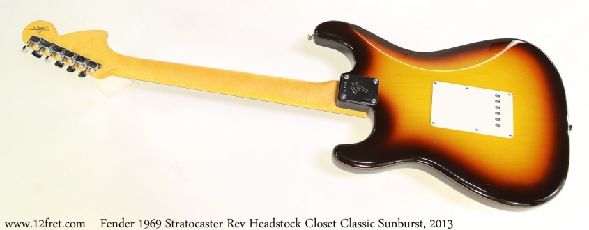 Fender 1969 Stratocaster Rev Headstock Closet Classic Sunburst, 2013 Full Rear View