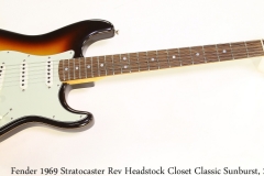 Fender 1969 Stratocaster Rev Headstock Closet Classic Sunburst, 2013 Full Front View