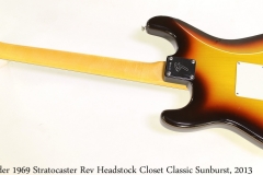 Fender 1969 Stratocaster Rev Headstock Closet Classic Sunburst, 2013 Full Rear View