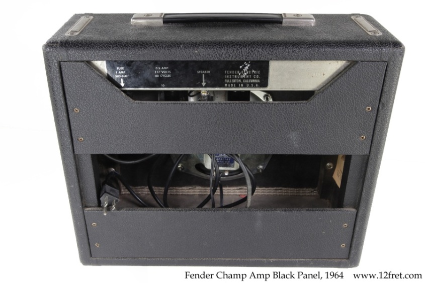 Fender Champ Amp Black Panel, 1964 Full Rear View