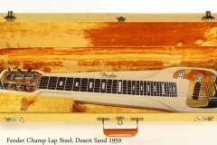 Fender Champ Lap Steel, Desert Sand 1959 Case Open View