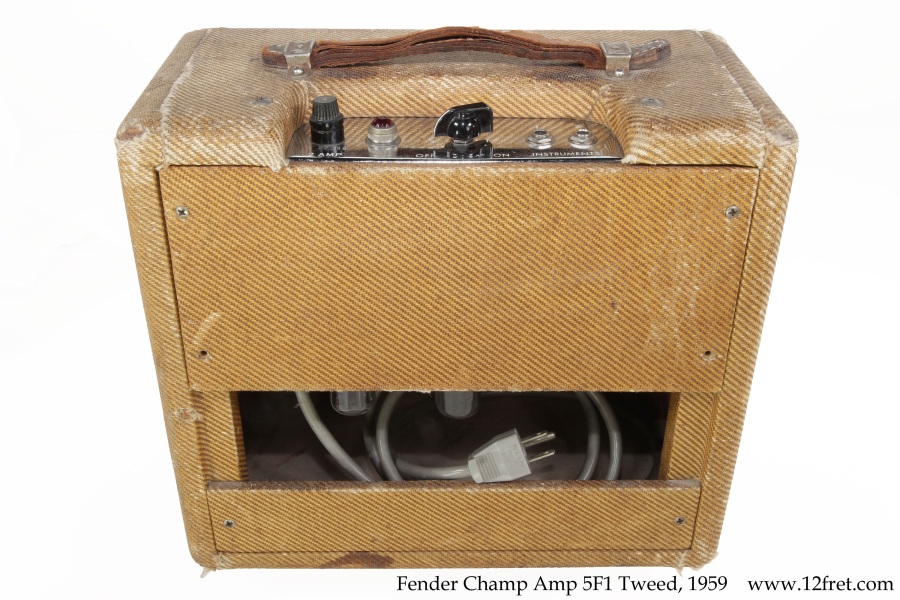 Fender Champ Amp 5F1 Tweed, 1959 Full Rear View