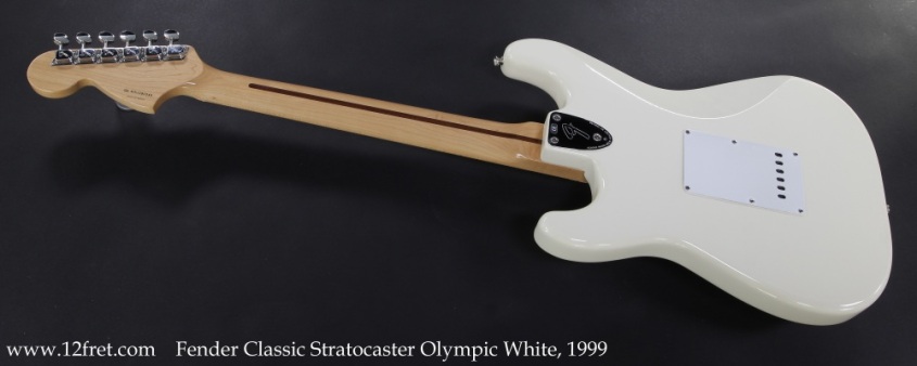 Fender Classic Stratocaster Olympic White, 1999 Full Rear View