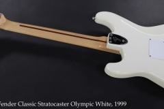 Fender Classic Stratocaster Olympic White, 1999 Full Rear View