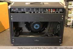 Fender Concert 1x12 60 Watt Tube Combo, 1984 Full Rear View