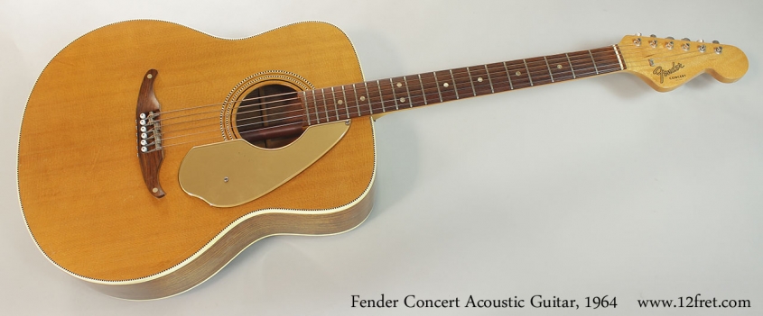 Fender Concert Acoustic Guitar, 1964 Full Front View
