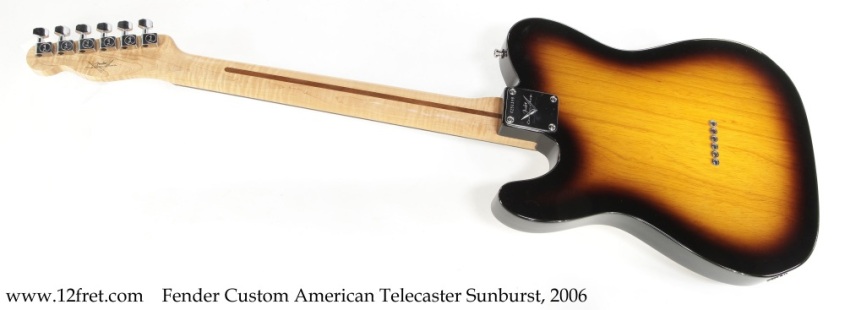 Fender Custom American Telecaster Sunburst, 2006 Full Rear View
