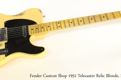 Fender Custom Shop 1951 Telecaster Relic Blonde, 2016 Full Fronmt View