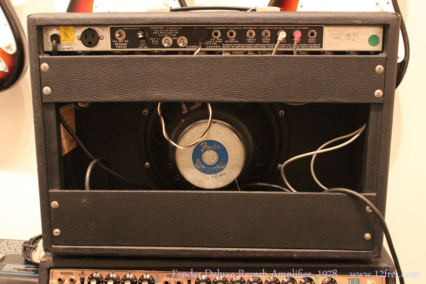 Fender Deluxe Reverb Amplifier, 1978 Full Rear View
