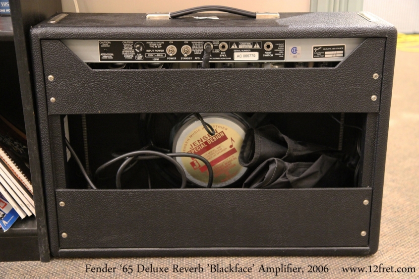 Fender '65 Deluxe Reverb 'Blackface' Amplifier, 2006  Full Rear View