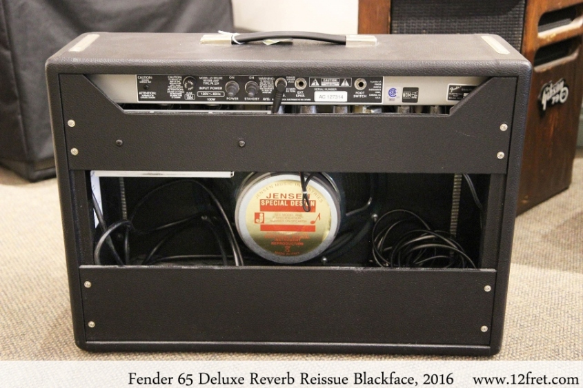 Fender 65 Deluxe Reverb Reissue Blackface, 2016 Full Rear View
