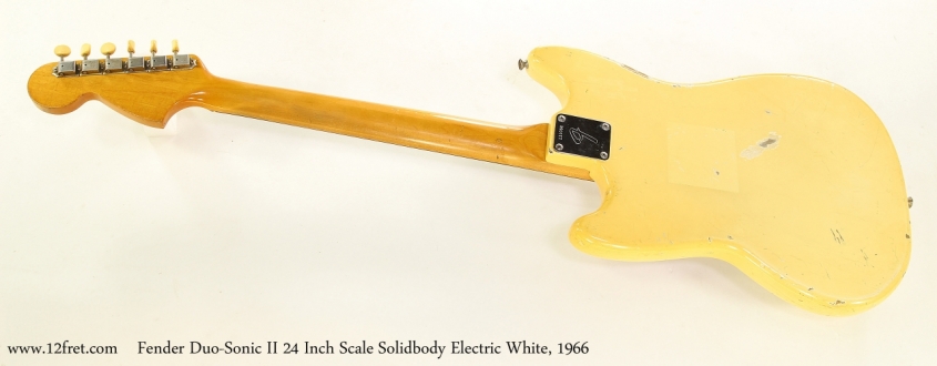 Fender Duo-Sonic II 24 Inch Scale Solidbody Electric White, 1966  Full Rear View