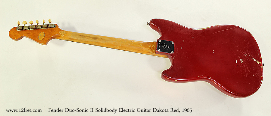 Fender Duo-Sonic II Solidbody Electric Guitar Dakota Red, 1965 Full Rear View