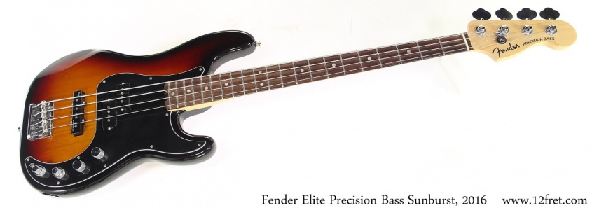 Fender Elite Precision Bass Sunburst, 2016 Full Front View