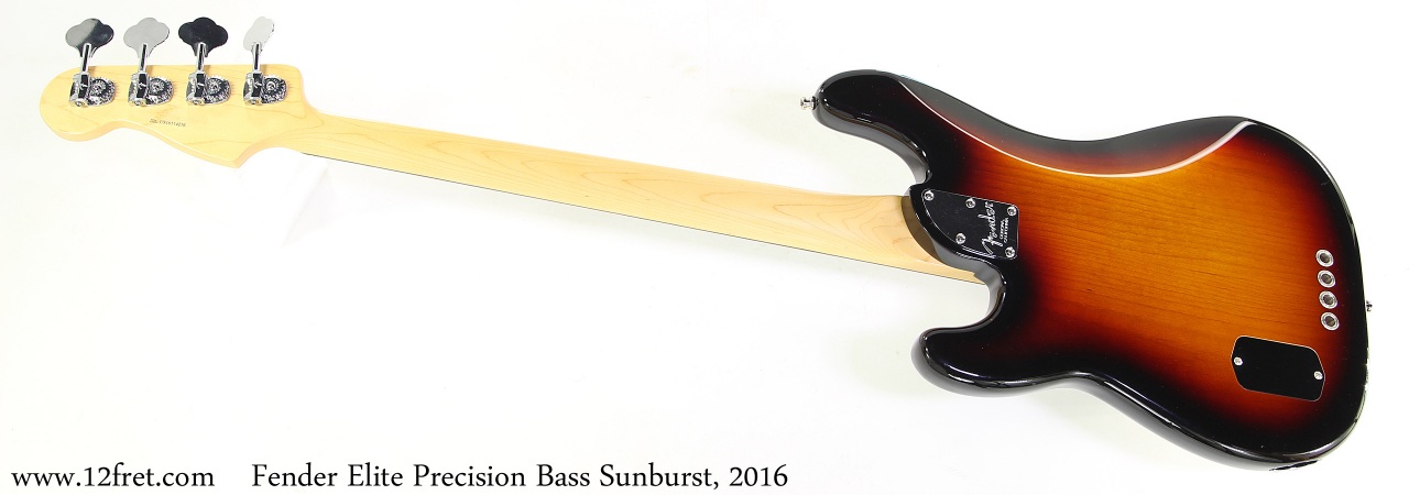 Fender Elite Precision Bass Sunburst, 2016 Full Rear View