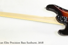 Fender American Elite Precision Bass Sunburst, 2018   Full Rear View