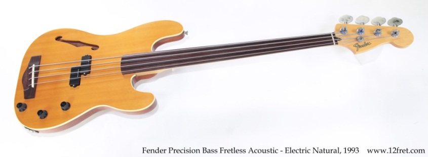 Fender Precision Bass Fretless (Acoustic / Electric) Natural, 1993 Full Front View