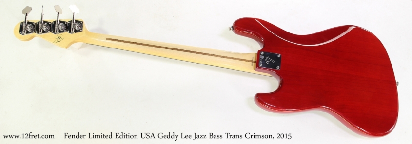 Fender Limited Edition USA Geddy Lee Jazz Bass Trans Crimson, 2015 Full Rear View