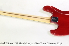 Fender Limited Edition USA Geddy Lee Jazz Bass Trans Crimson, 2015 Full Rear View