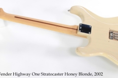 Fender Highway One Stratocaster Honey Blonde, 2002 Full Rear View