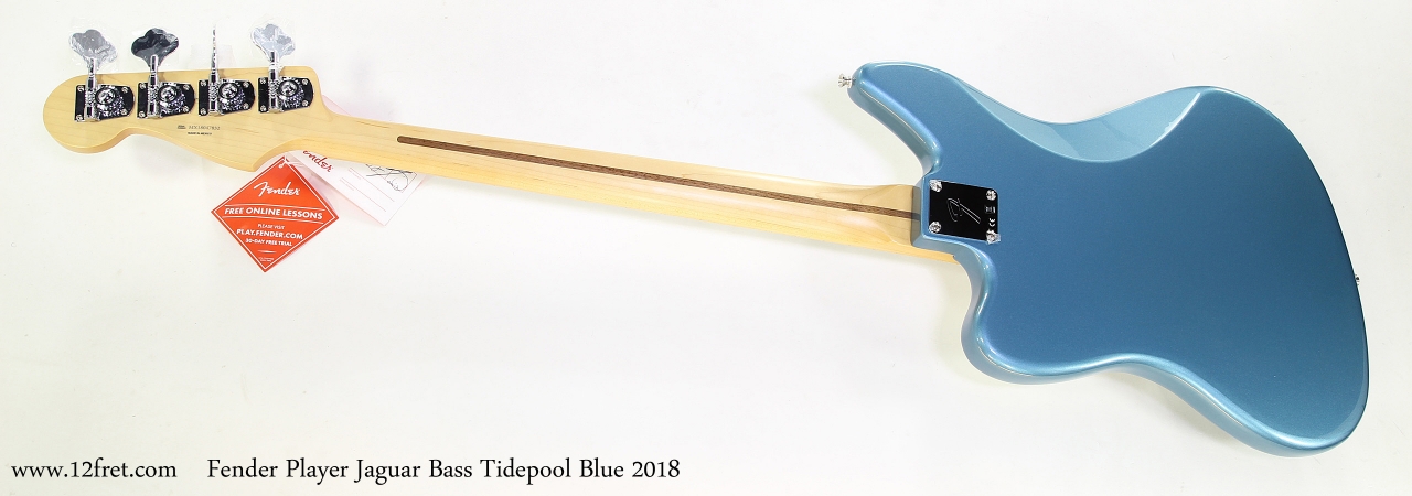 Fender Player Jaguar Bass Tidepool Blue 2018   Full Rear View