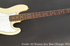 Fender '62 Reissue Jazz Bass Olympic White, 1988 Full Front View