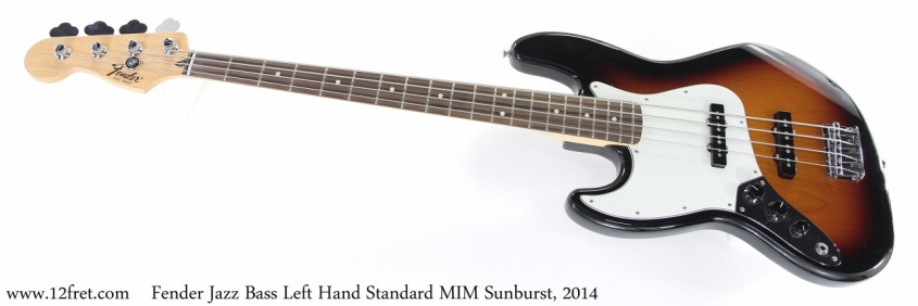 Fender Jazz Bass Left Hand Standard MIM Sunburst, 2014 Full Front View