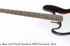 Fender Jazz Bass Left Hand Standard MIM Sunburst, 2014 Full Front View