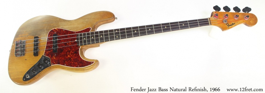 Fender Jazz Bass Natural Refinish, 1966 Full Front View