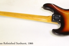 Fender Jazz Bass Refinished Sunburst, 1966   Full Rear View