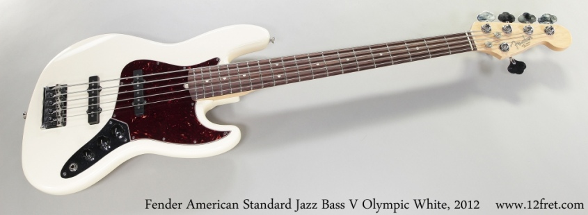 Fender American Standard Jazz Bass V Olympic White, 2012 Full Front View